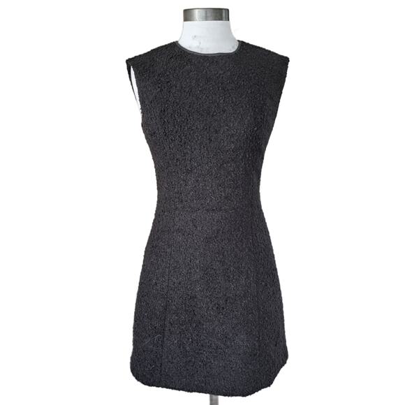 Armani Exchange Black Boucle Sleeveless Mini Dress Size 4 Work Party - Picture 1 of 9